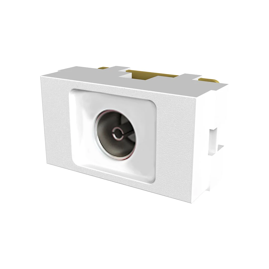 TOMA T.V. PASANTE PIN GRUESO 0 DB 75?-ELECTROMECANICOS-BLANCO