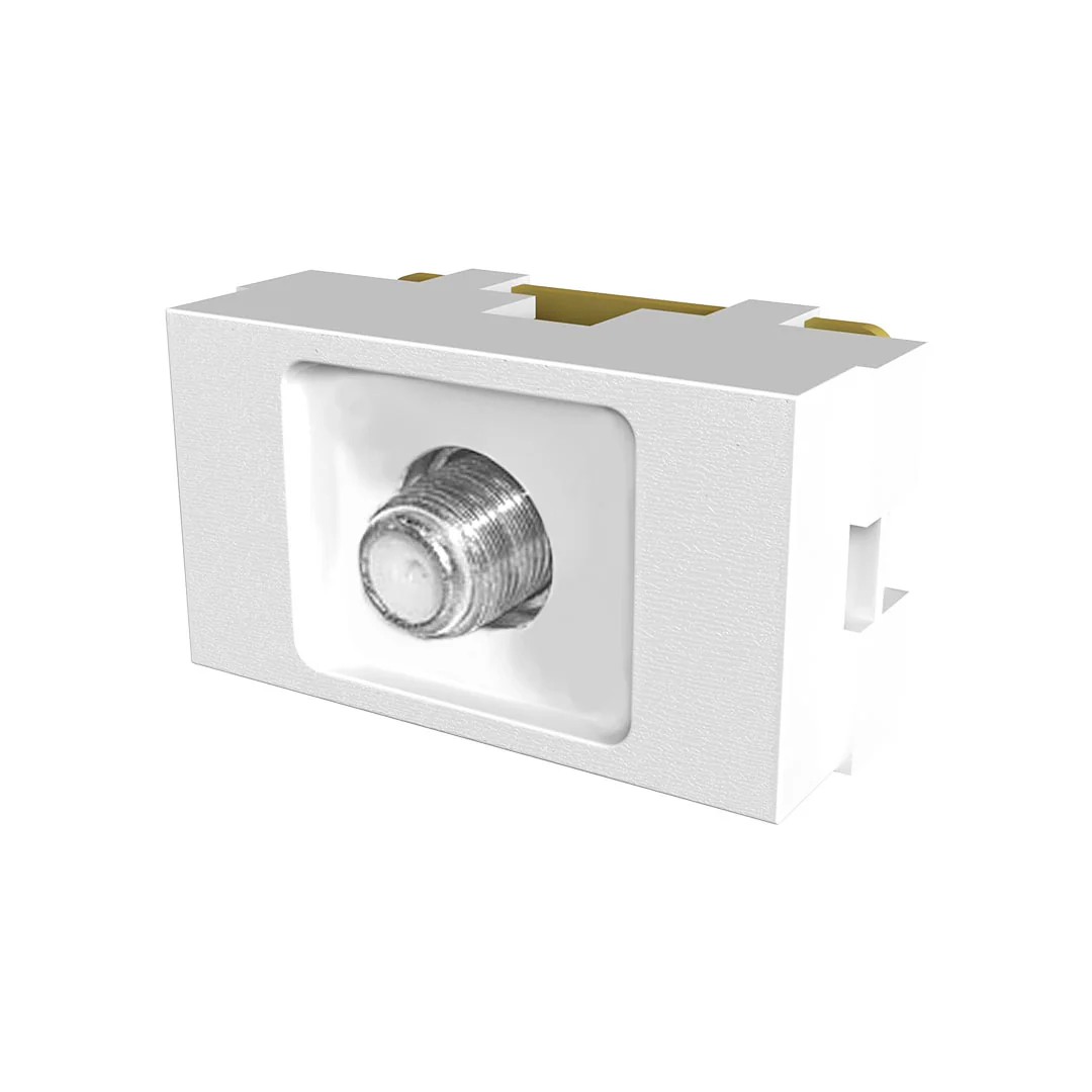 TOMA T.V. C/ ACOPLE PASANTE PIN FINO-ELECTROMECANICOS-BLANCO