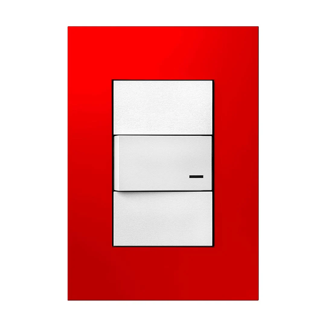 TAPA PLATINUM-5 X 10 CM. 3 MODULOS-ROJO