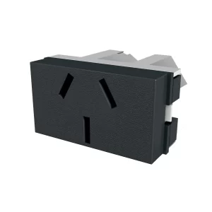 TOMACORRIENTE BIPOLAR + TIERRA-250VCA 10A CONEXION LATERAL-NEGRO