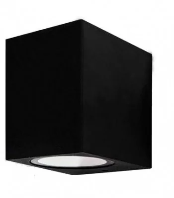 APLIQUE CUADRADO CHICO UNID NEGRO MICRO GU10 CON LUPA