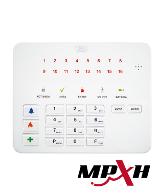 Teclado Alarma X-28 T16l-mpxh 16 Zonas Mensajes Hablados - Imagen 2