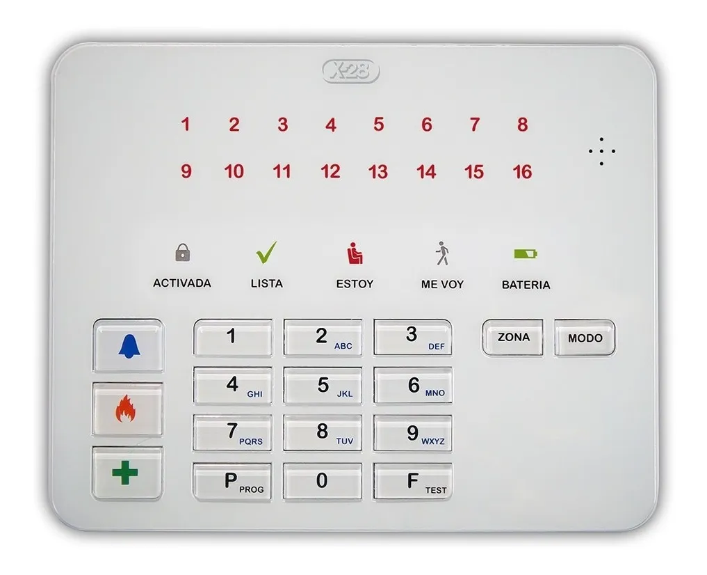 Teclado Alarma X-28 T16l-mpxh 16 Zonas Mensajes Hablados