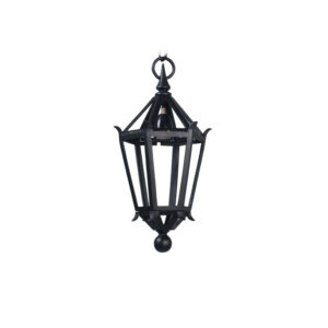 Farol hexagonal colgante con florón E27