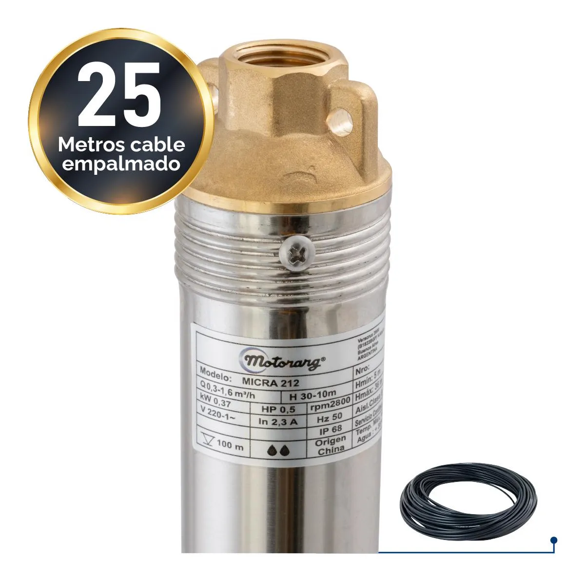 Bombas sumergibles linea Micra 212 2´´ monofasicas - Imagen 2