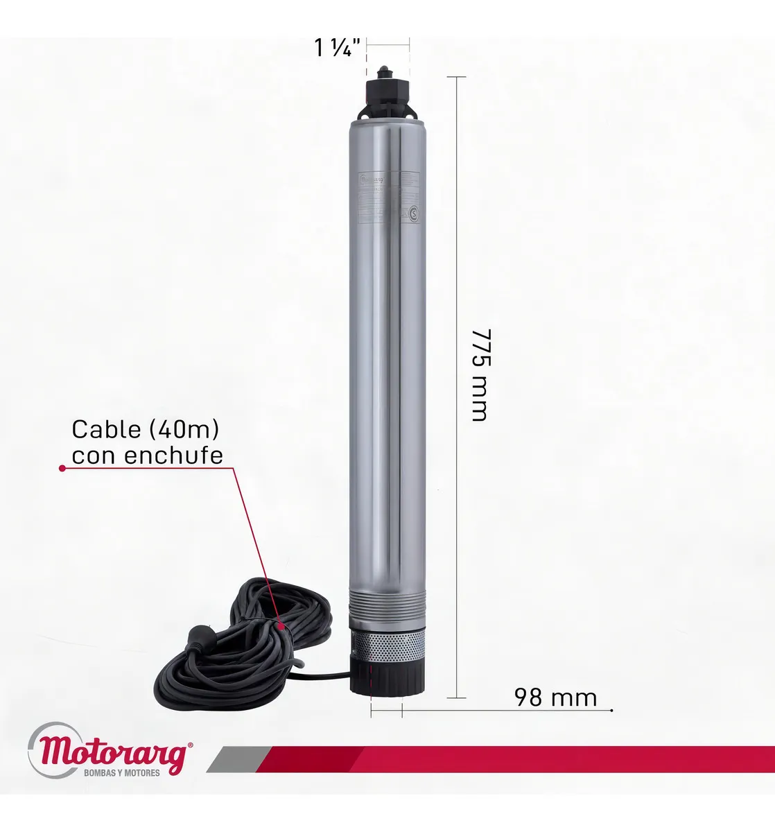 Bomba sumergible de perforación 4pack 150M Monofásica 4´´ - Imagen 3