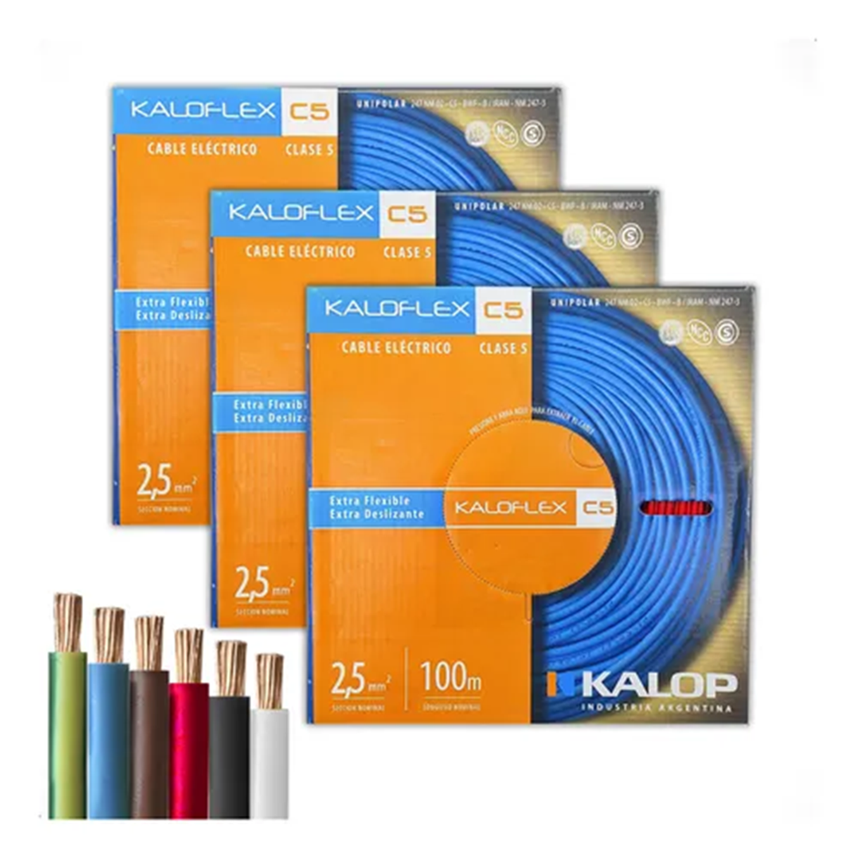 Cable Unipolar 2,5mm² Kalop KALOFLEX C5 100 Metros