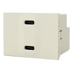 MODULO CARGADOR USB DOBLE "C" + "C" - BLANCO - 6963