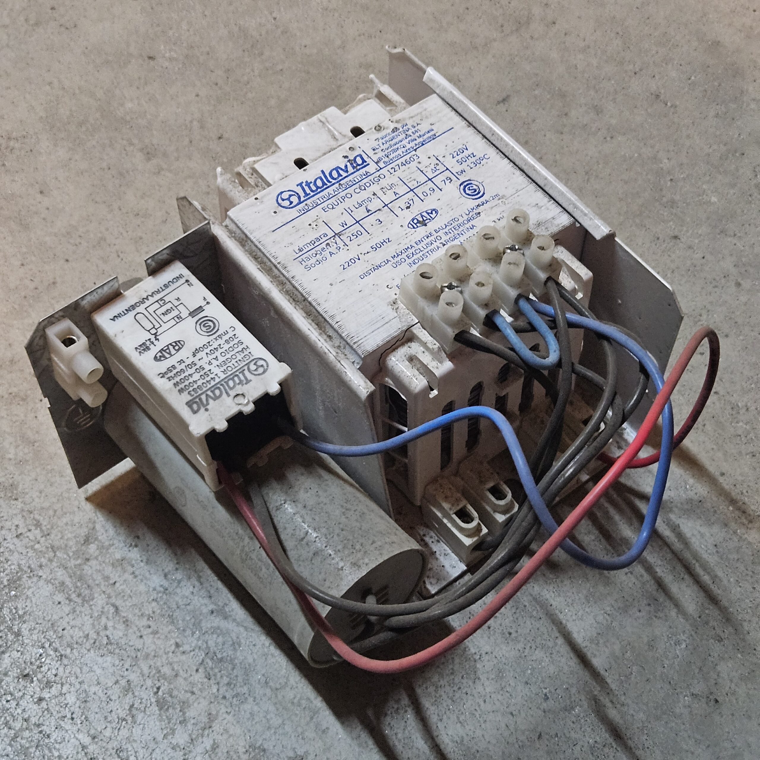 Balasto 250W Sodio y Mercurio Halogenado Italavia