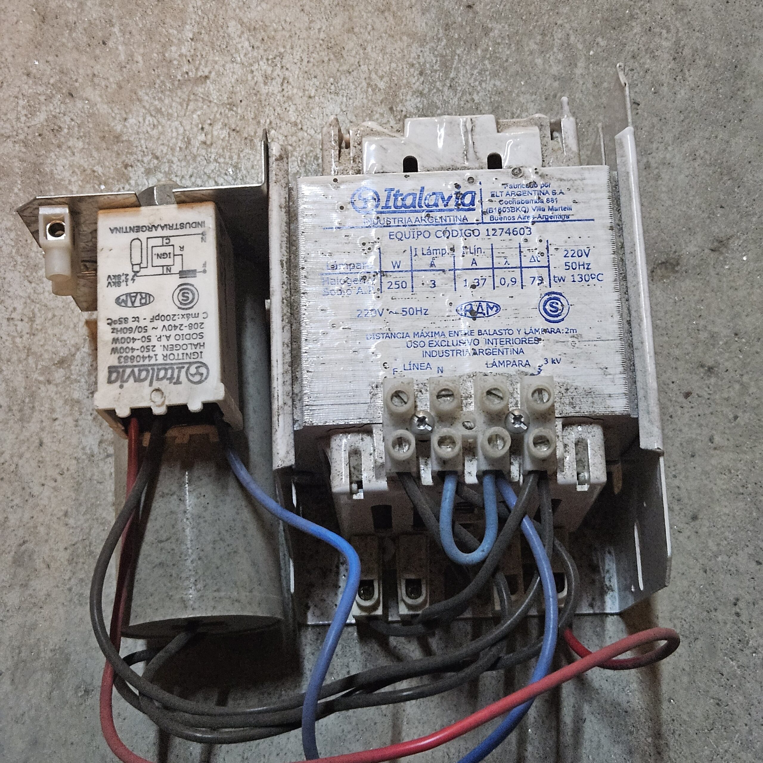 Balasto 250W Sodio y Mercurio Halogenado Italavia - Imagen 2