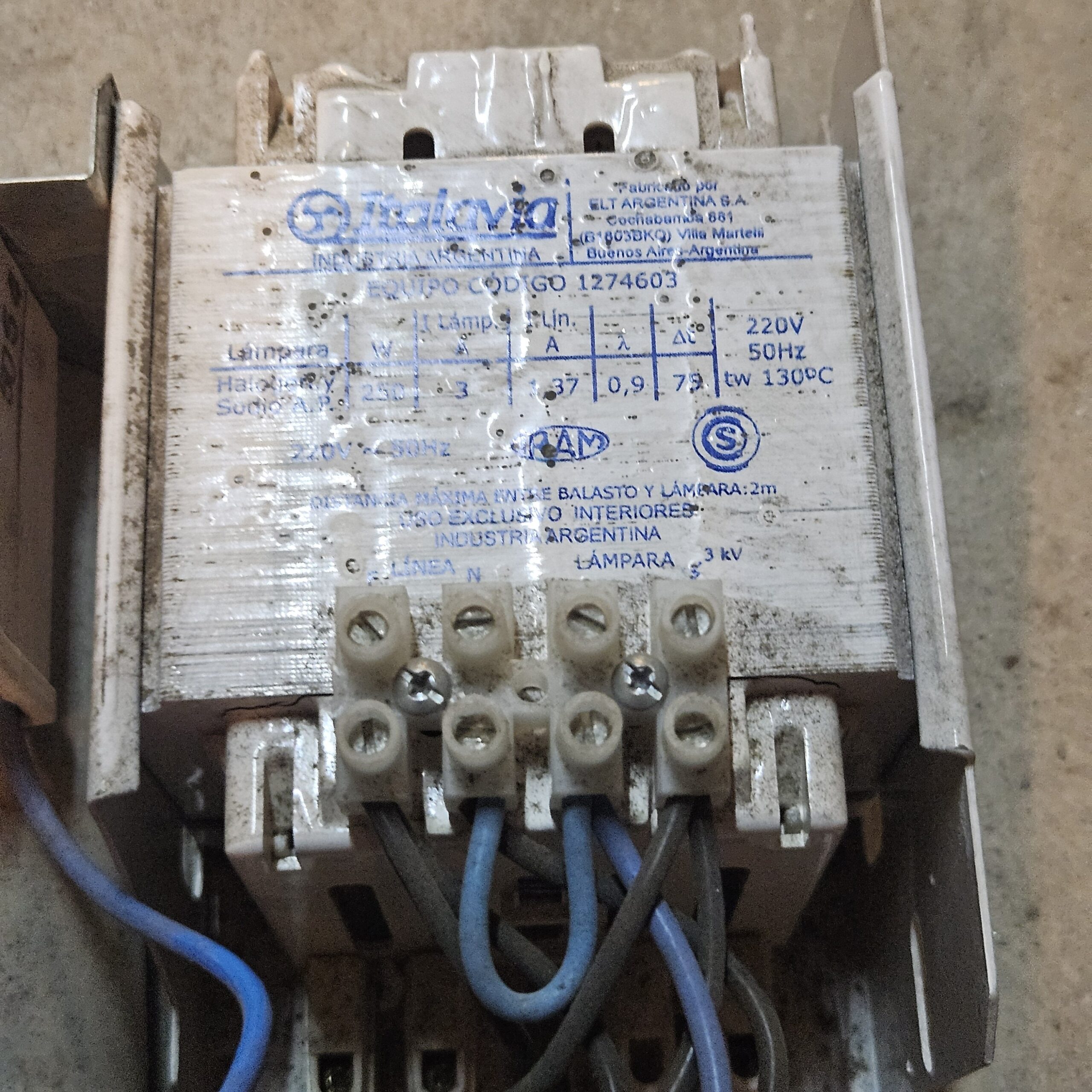 Balasto 250W Sodio y Mercurio Halogenado Italavia - Imagen 3