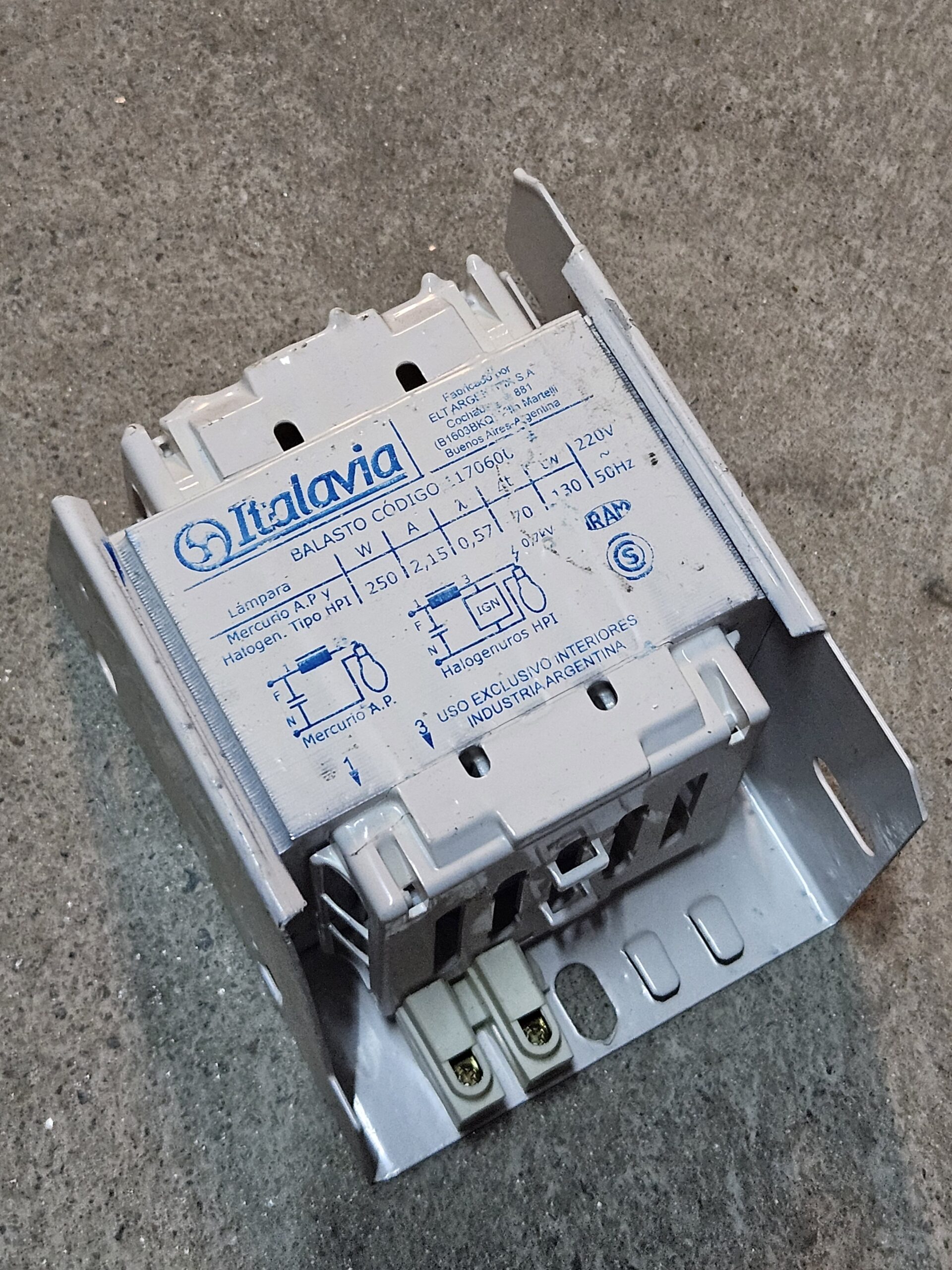 Balasto 250W mercurio halogenado