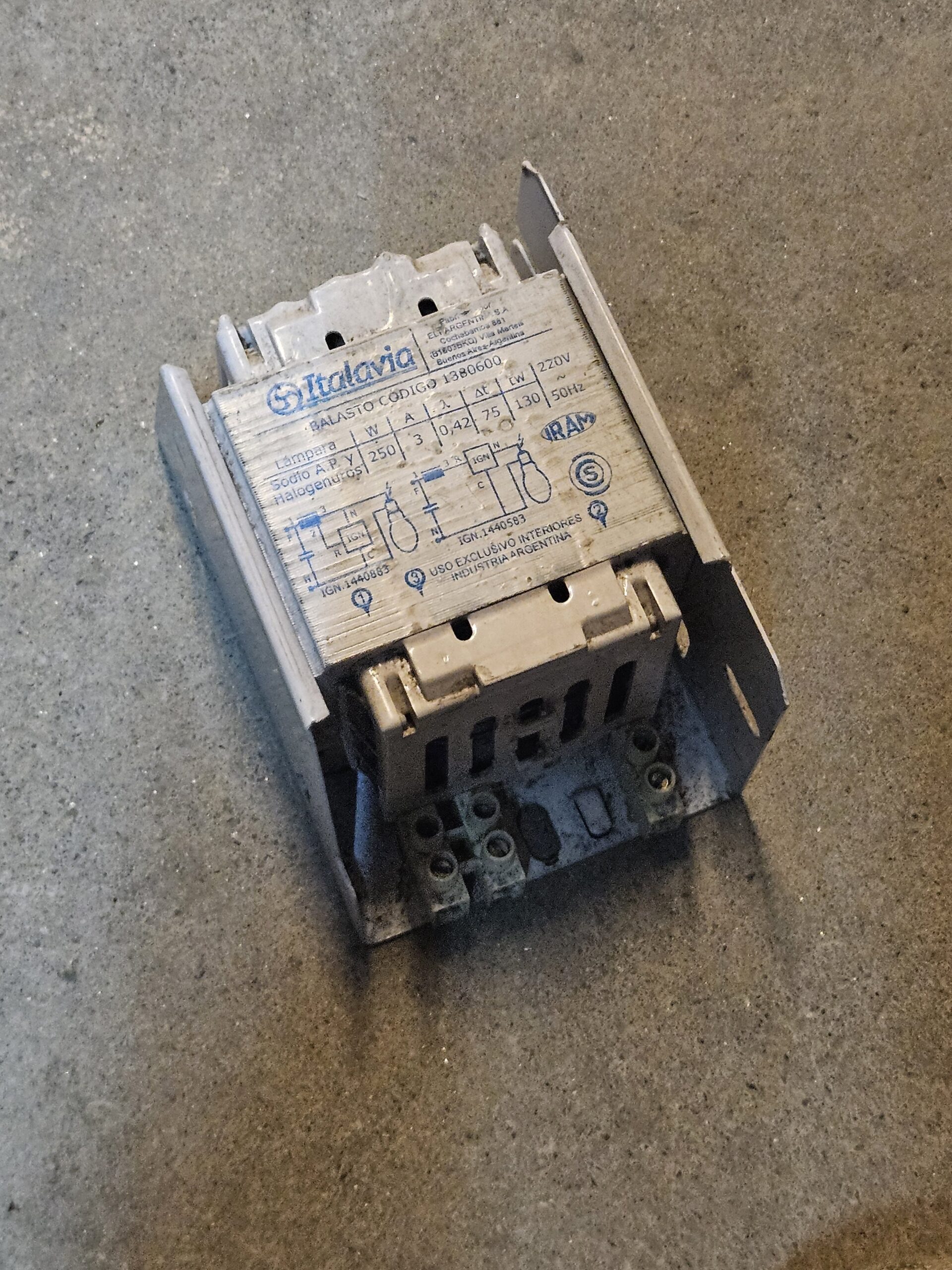 Balasto 250W sodio y mercurio halogenado