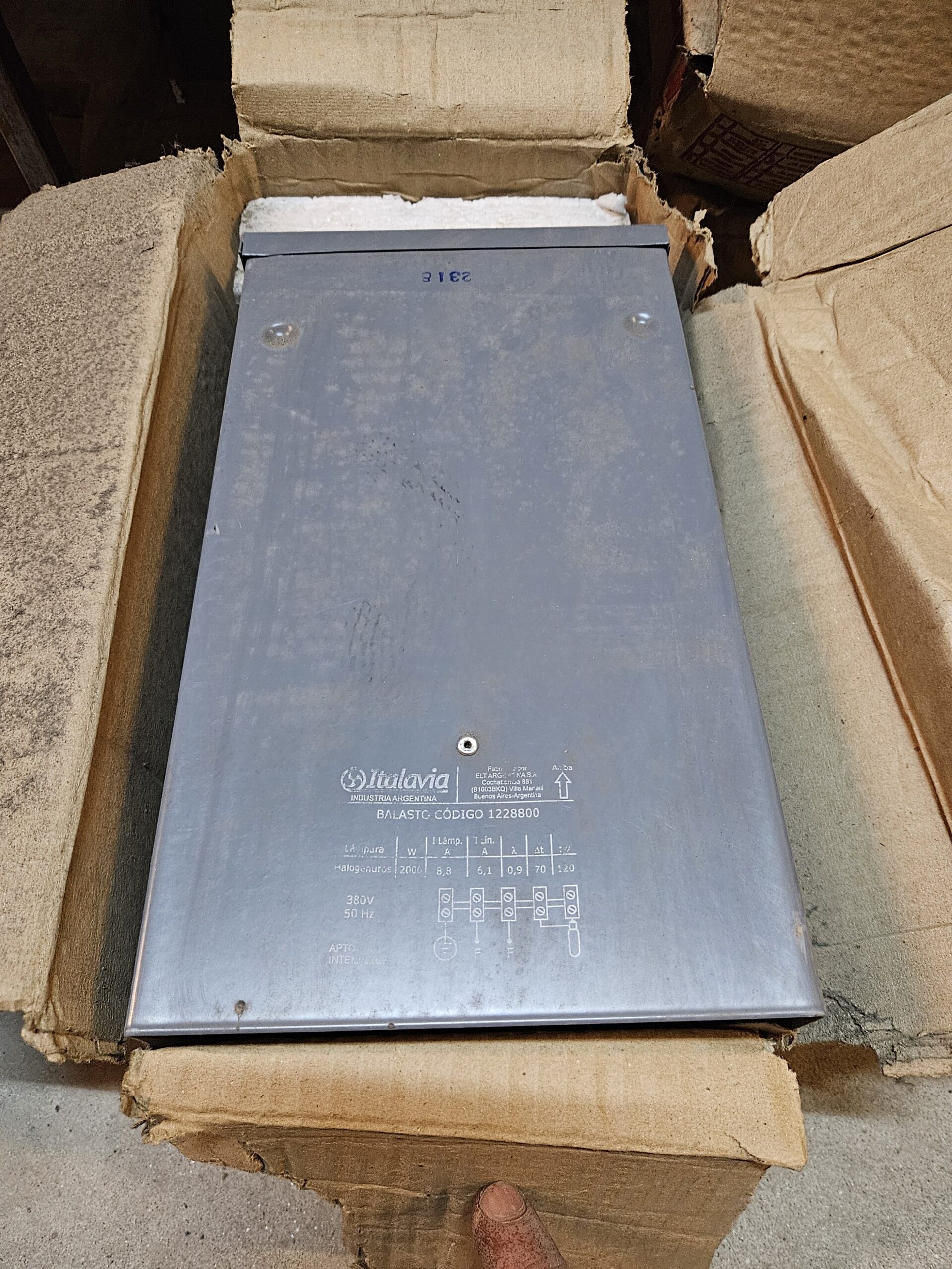 Balasto 2000W 380V halogenuros